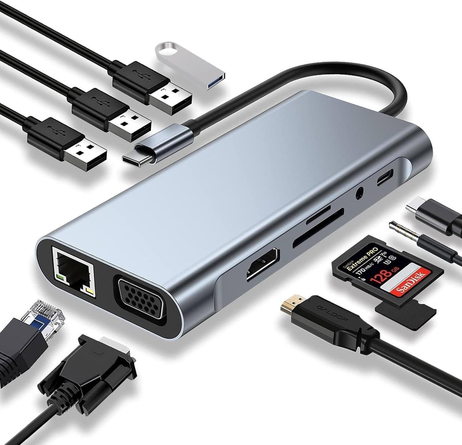 11 In 1 USB C HUB Adapter Dongle