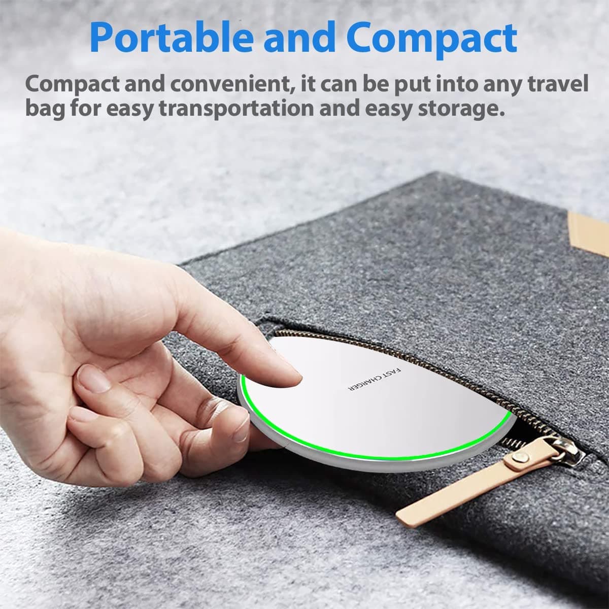 15W Qi Fast Wireless Smartphone Fast Charger Charging Pad With USB C Cable view 3
