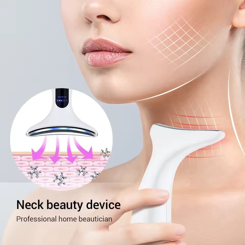 EMS Face Lifting Massager Neck Skin Tighten Device 7 Color Light LED Photon Therapy Anti Ageing Wrinkle Free Perfect Gift for Your Girl Friend ,  Wife , Mother view 5