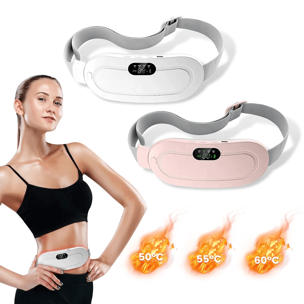 Period Belt | Menstrual Cramp Relief Heating Belt for Women | Electric Warming Pad with Vibration Massage | 3 Temperature Levels | USB Rechargeable | Portable Pain Relief Waist & Abdominal Heating Pad view 4