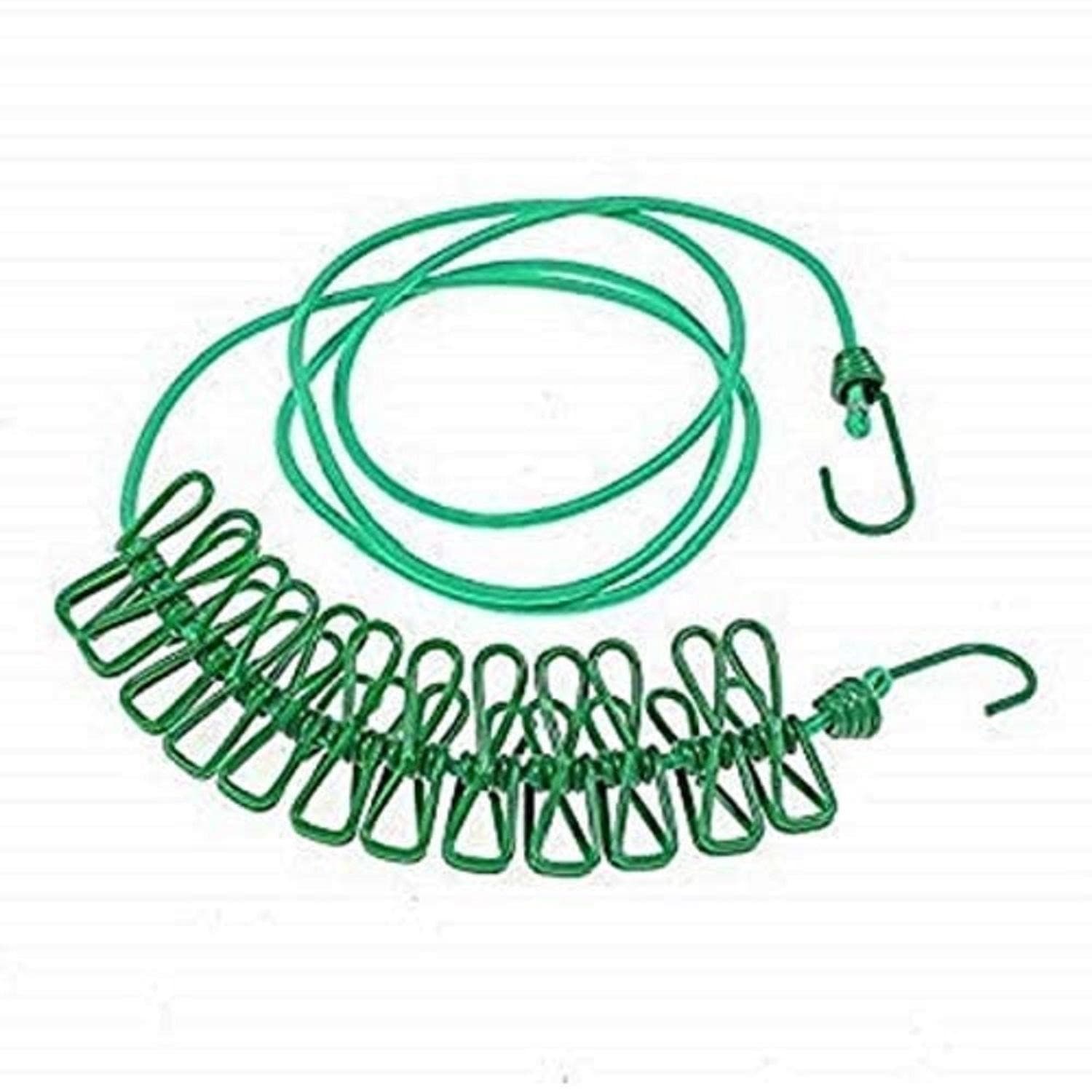Cloth Drying Rope with 12 Clips and Cloth Hanging Rope for Cloth Drying Multicolor view 6