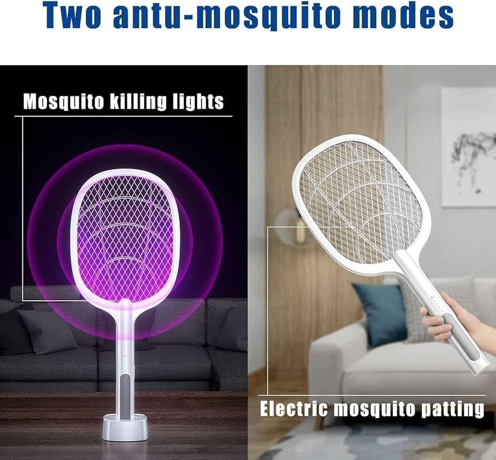 Gecko Dual-Use Electric Mosquito Racket Standing Fly Insect Swatter | Automatic Mosquito Killer Racket | Mosquito Killer Bat view 2