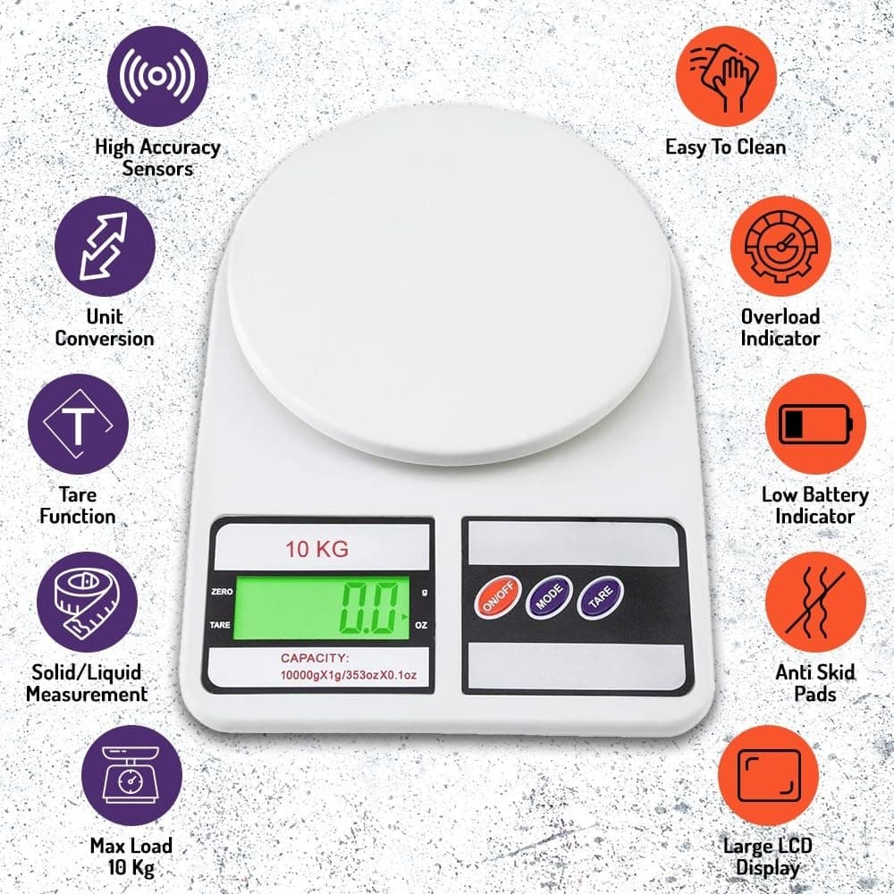 SF-400 Digital Kitchen Weighing Scale 10Kg | Kitchen Scale With Battery