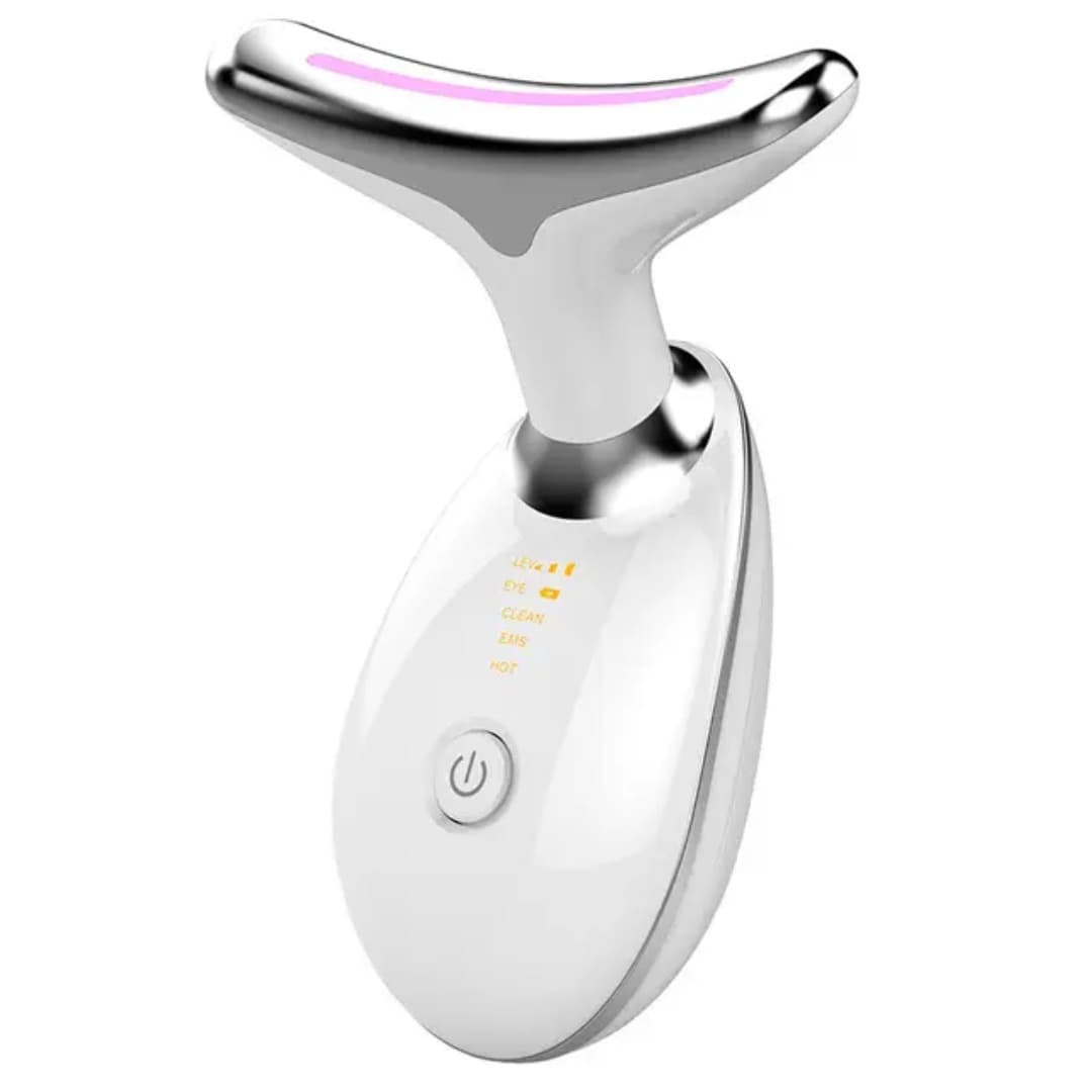 ES-1081 Neck & Face Beauty Massager – 7 Color LED Photon Therapy , 45°C Hot Compress , Anti‑Aging,  Skin Tightening And Lifting Device view 3