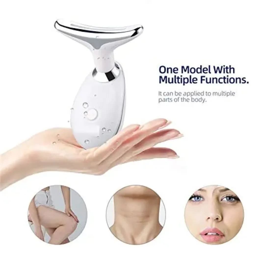ES-1081 Neck & Face Beauty Massager – 7 Color LED Photon Therapy , 45°C Hot Compress , Anti‑Aging,  Skin Tightening And Lifting Device view 6