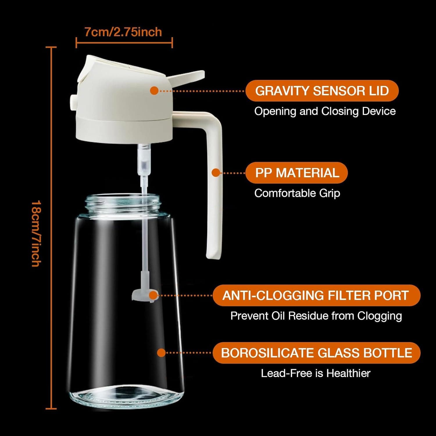 2 In 1 Glass Oil Sprayer And Dispenser view 4