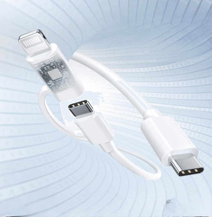 2 In 1 USB C To C And Lightning Cable 60W Fast Charging 1 Meter