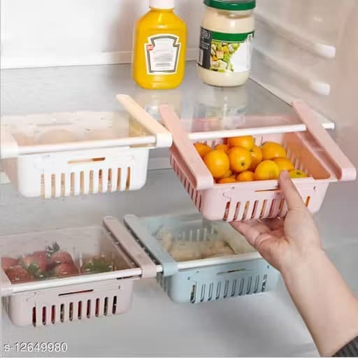 2 Piece Expandable Fridge Storage Adjustable Racks