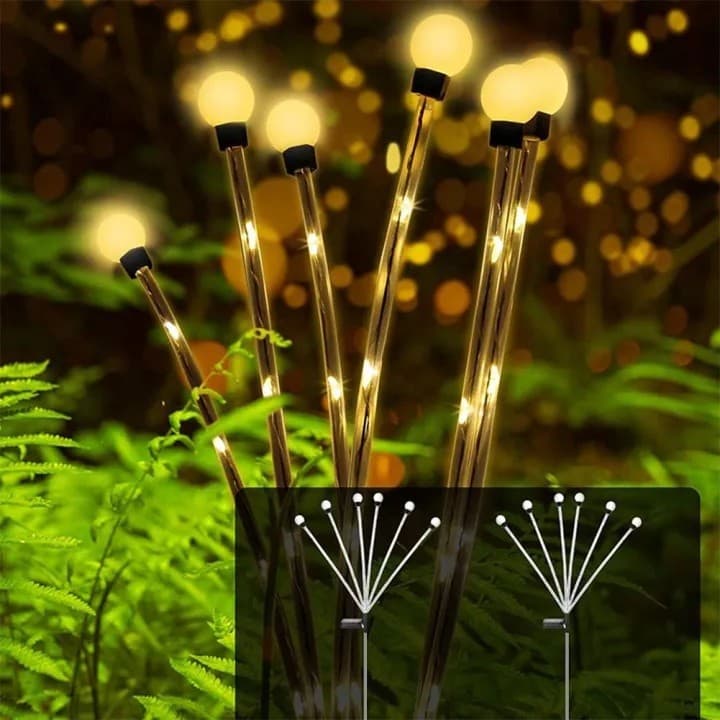 2 Piece Solar Decor Light Outdoor Waterproof Garden Sunlight Powered Lights