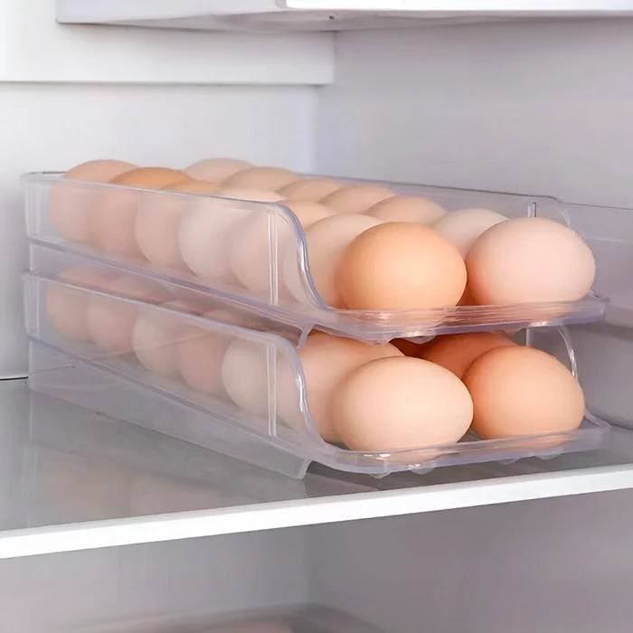 2-Tier Double Row Egg Holder Holds 28 Eggs Automatic Slide view 4
