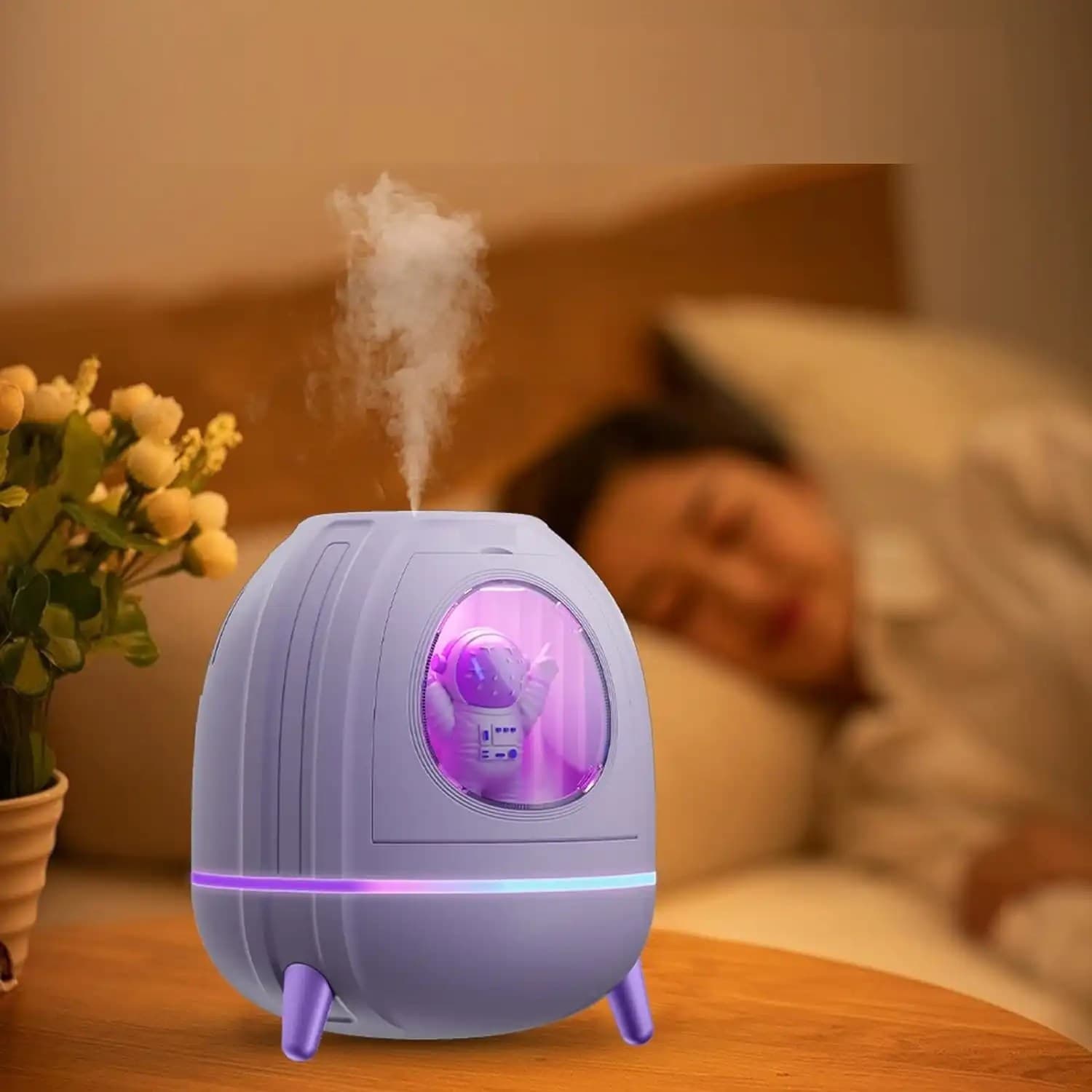 250ml Mini USB Astronaut Humidifier With 7 Colors LED Night Light
