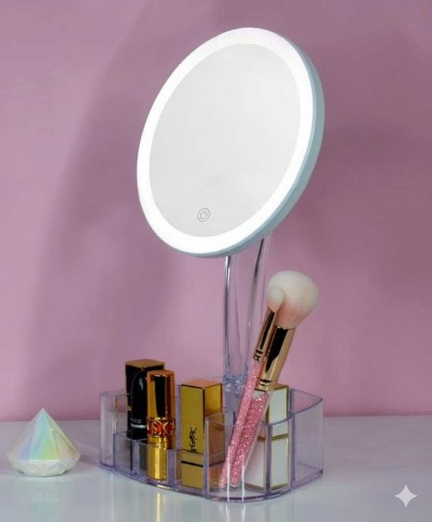 26 LED Illuminated Cosmetic Mirror With 90° Rotation