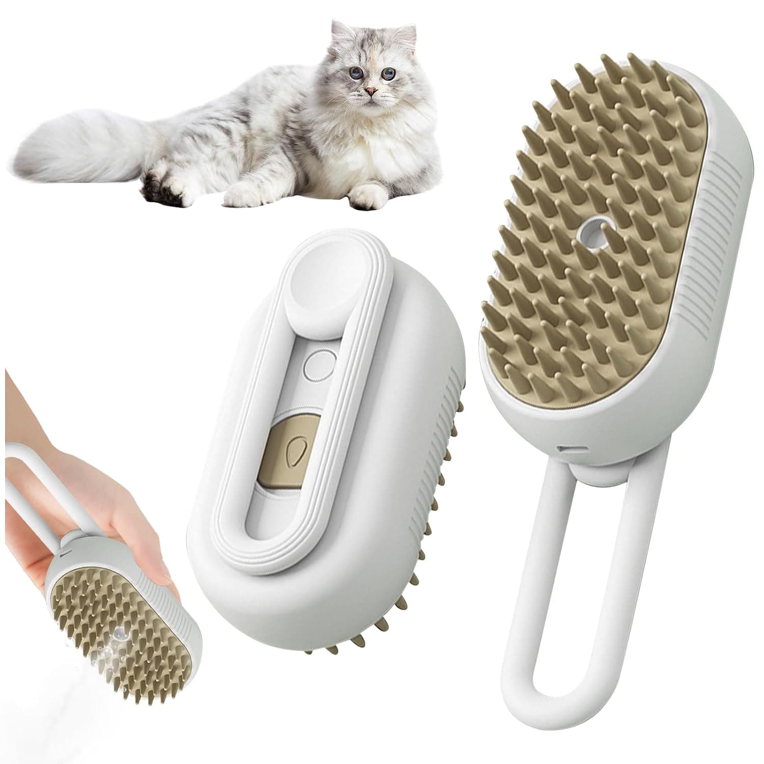3 In 1 Electric Spray Pet Brush For Cats Removes Floating Hair Cleans And Massages
