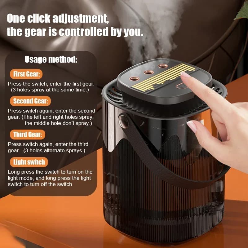 3 Liter Cool Mist Humidifier With 3 Outlets One-Touch Control & Auto Shut-Off view 3