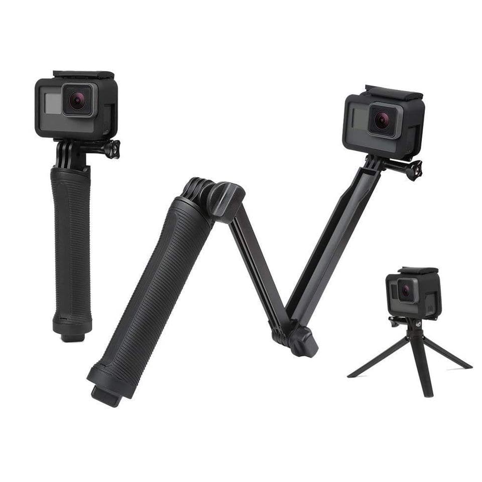 3 Way Monopod Grip Tripod Foldable Selfie Stick Stabilizer Mount Holder For Action Camera