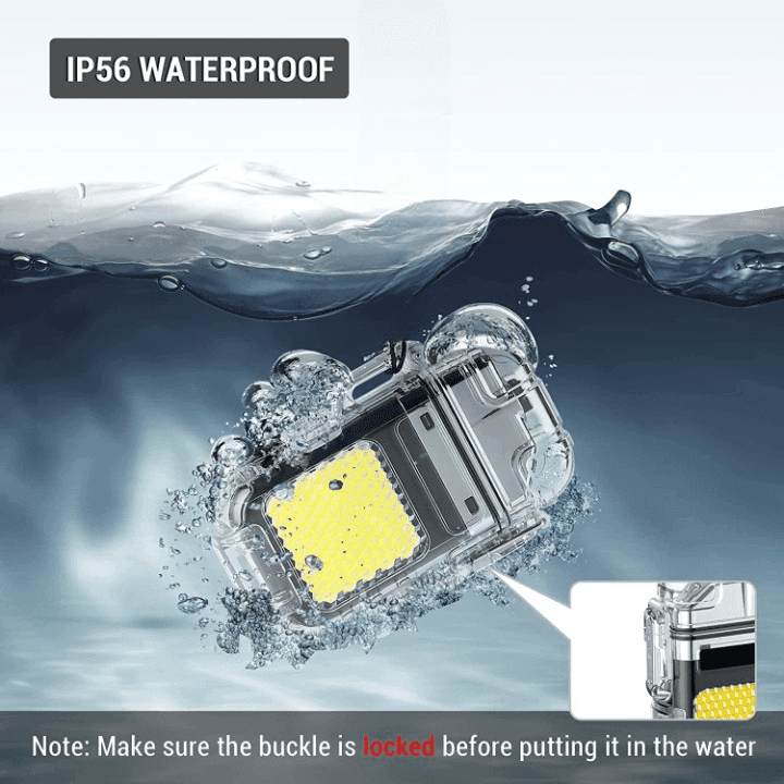 360 Flash Rechargeable Windproof Electric Arc Lighter With COB LED Flashlight view 4