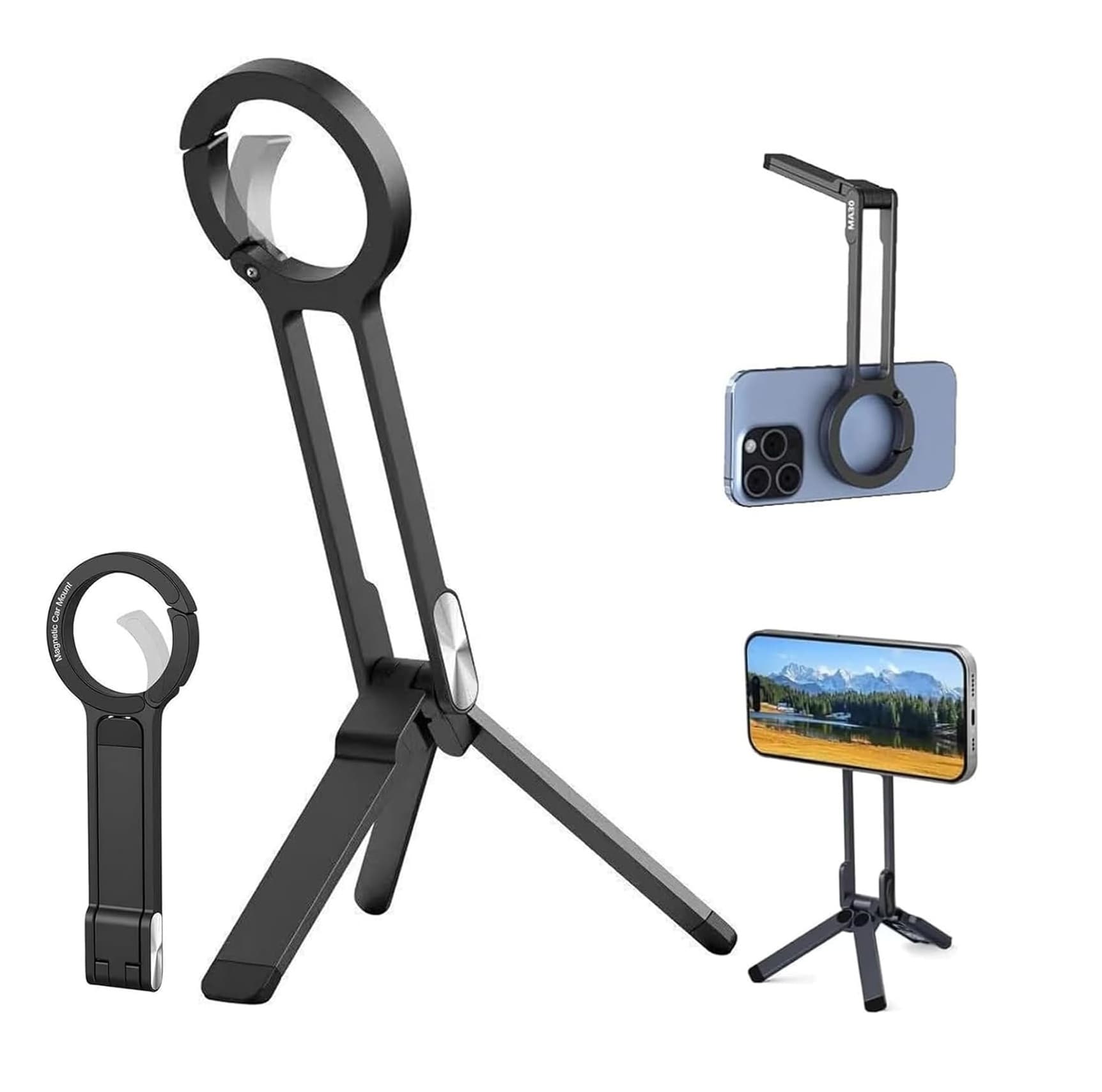 360° Magnetic Aluminum Portable Travel Tripod & Vlog Mobile Stand view 2