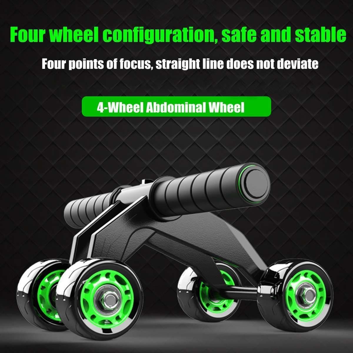 4-Wheel Abdominal Trainer Ab Wheel Core & Full Body Fitness Roller view 2
