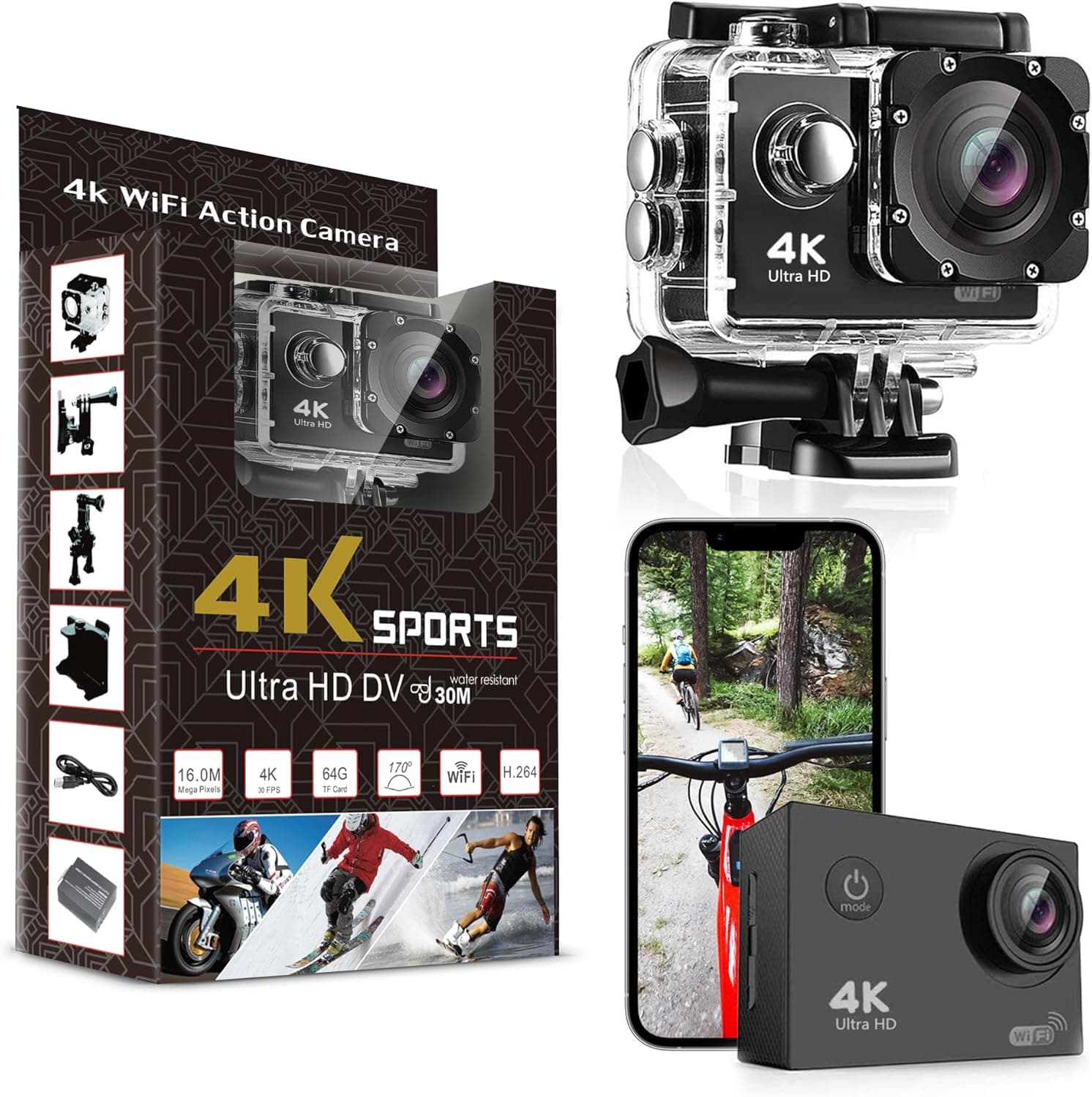 4K Waterproof Sports Action Camera