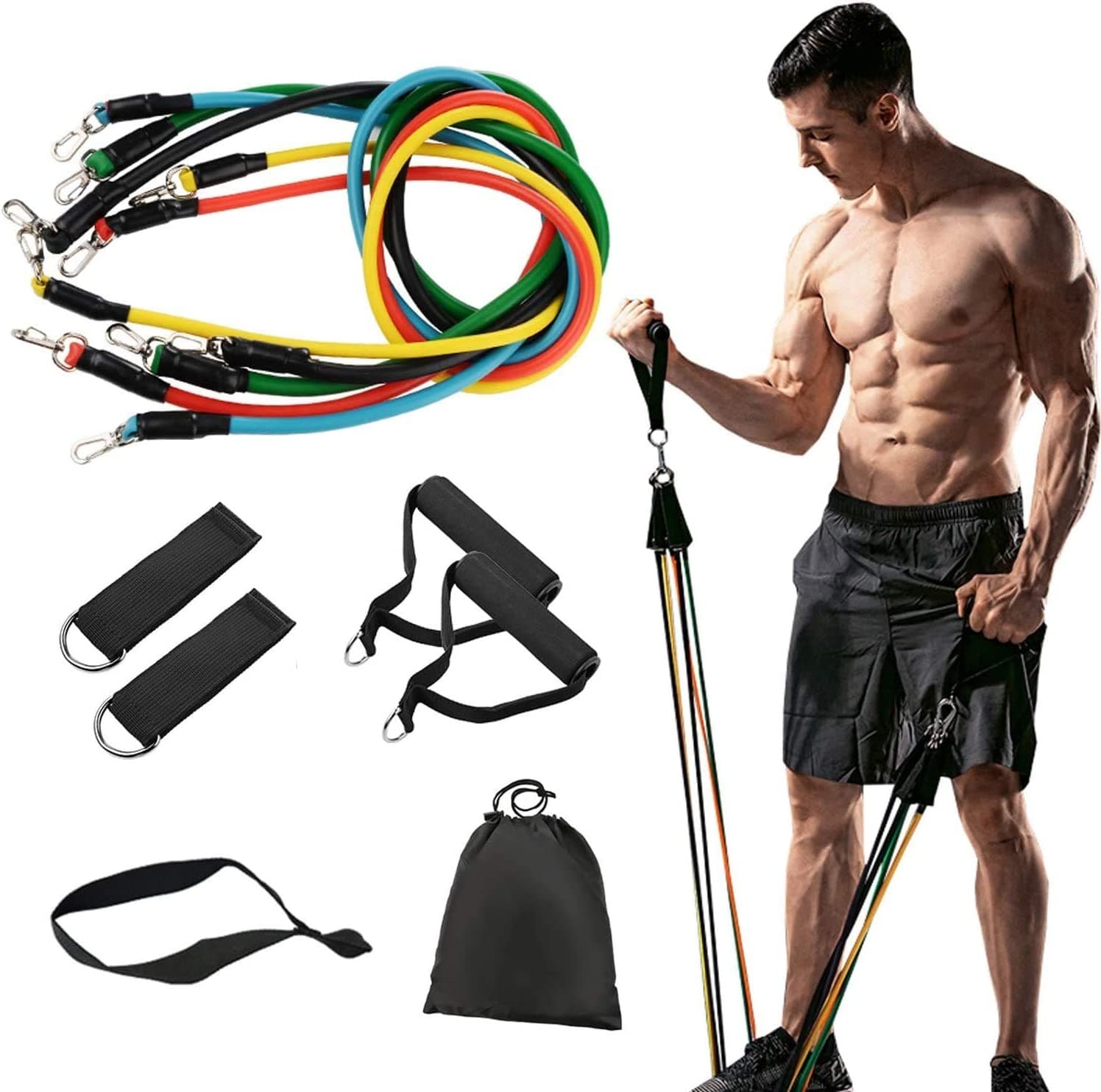 5 in 1 Multi Coloured Resistance Band