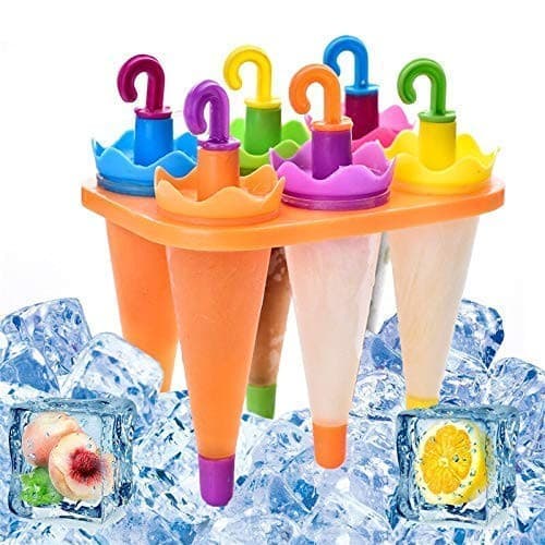6 In 1 Umbrella Style Ice Candy Stick Popsicle Mold & Kulfi Frozen Stick Ice Cream Maker
