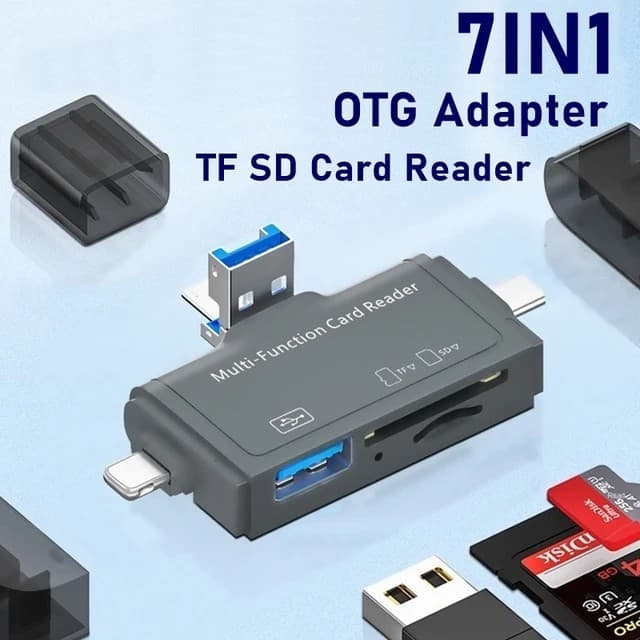 7IN1 Multi OTG USB C Adapter SD TF Micro Card Reader Micro USB Adapter