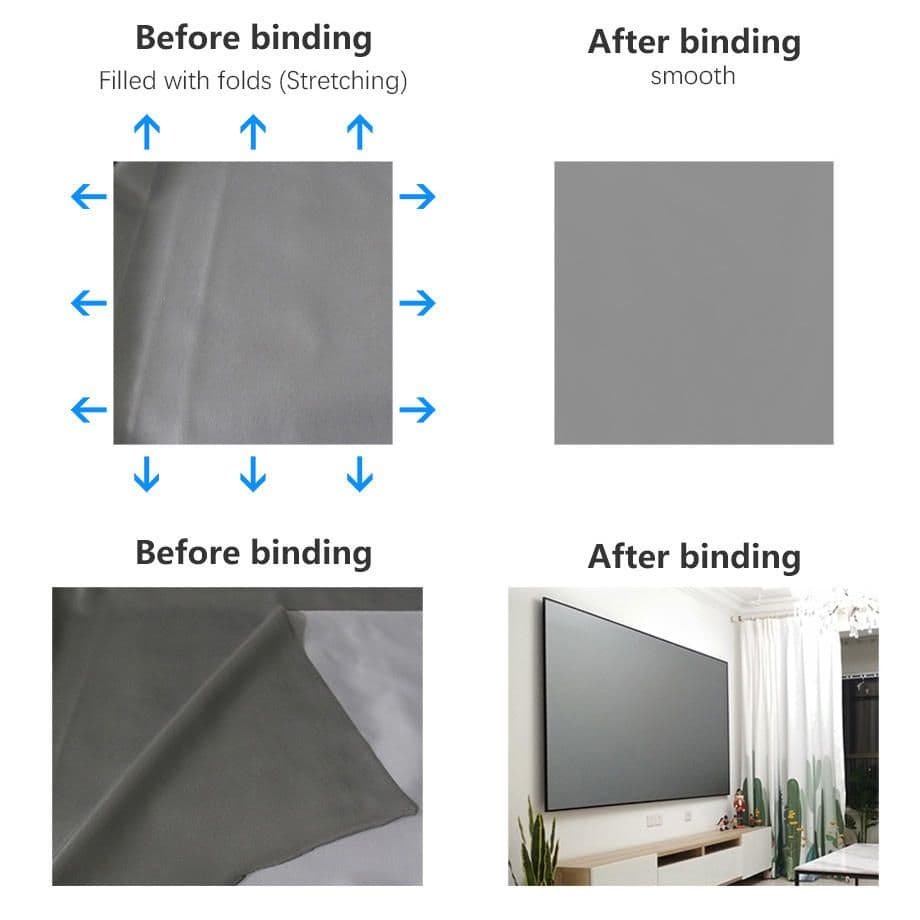 84 Inch Anti-Light Foldable Projector Screen 16:9 HD For Home, Office & Classroom view 3