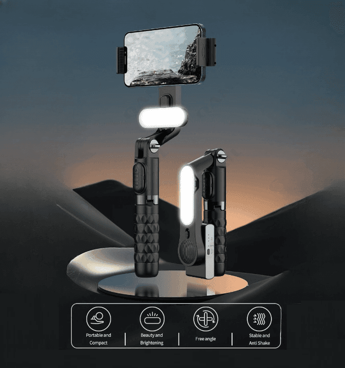 A6 Handheld Gimbal Stabilizer for Smartphone 1 Axis With Selfie Stick Tripod Stand Wireless Bluetooth Remote