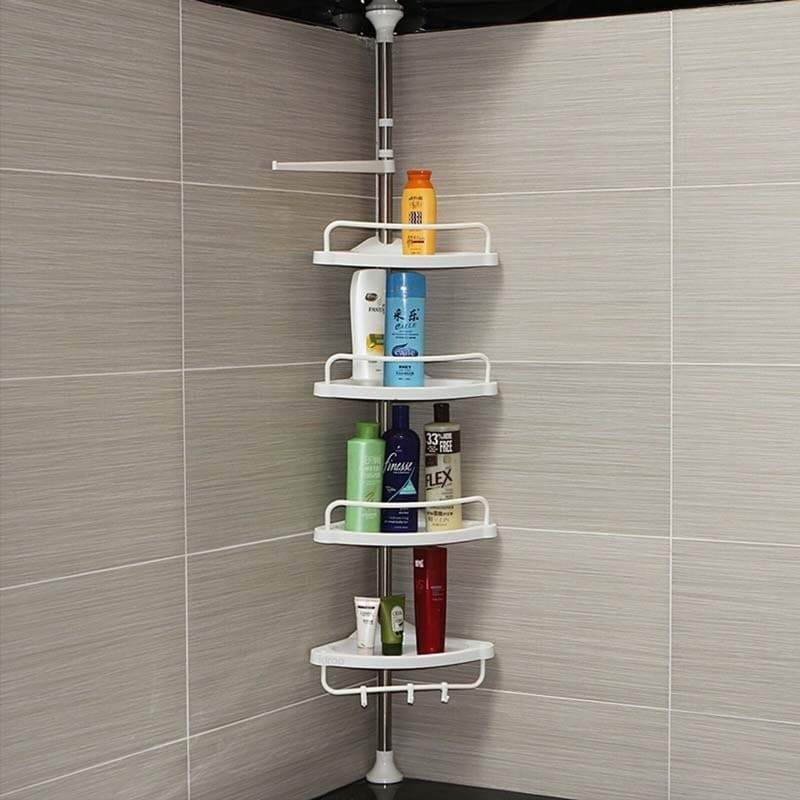 Adjustable Multi Corner Shelf No Tools 4 Tier Multi Use Corner Rack Shelf Holder Storage