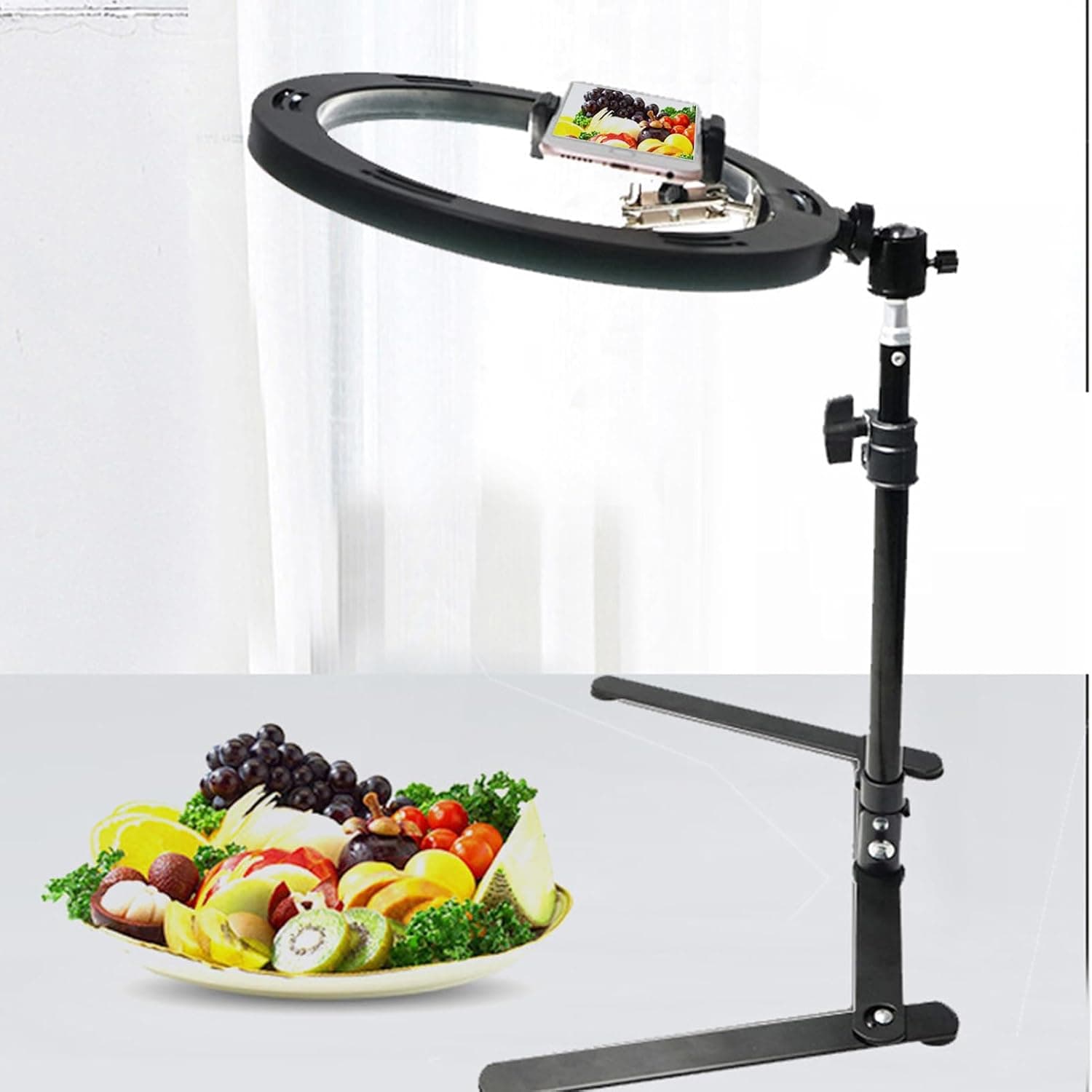 Adjustable Ring Light Phone Stand Tripod Mount For Vlogging & Live Streaming 10 Inch view 2
