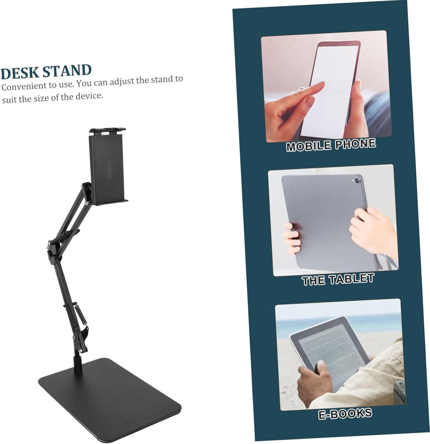 Adjustable Rotating Cellphone And Tablet Holder Stand For Desk 360° Rotation Mobile Phone Mount view 3