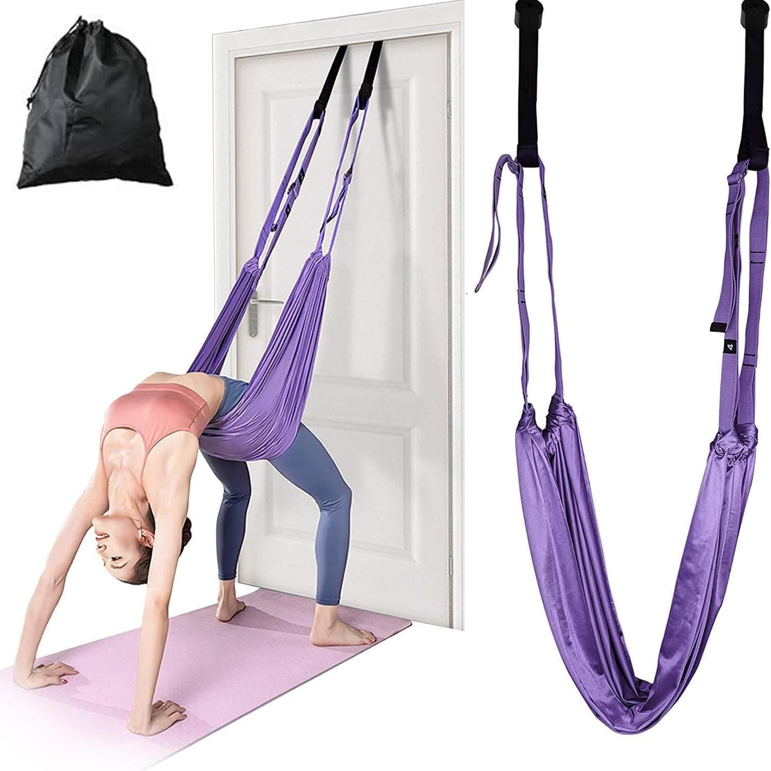 Aerial Yoga Rope Door Anchor Swing No-Drill Stretching & Backbend Training Strap
