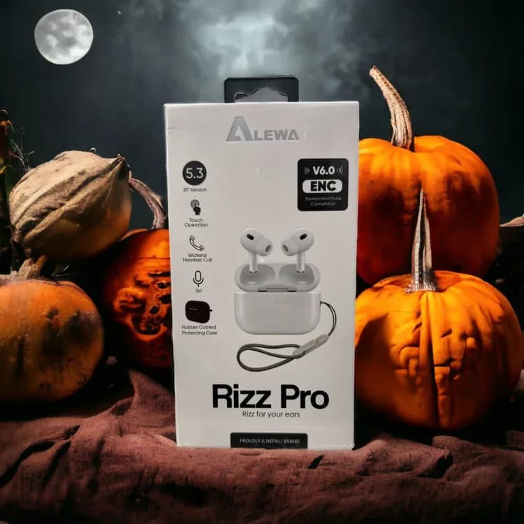 Alewa Rizz Pro Earbuds 5.3 Super Bass Sound 6H Music Time With free Silicon Cover V6.0 ENC view 4
