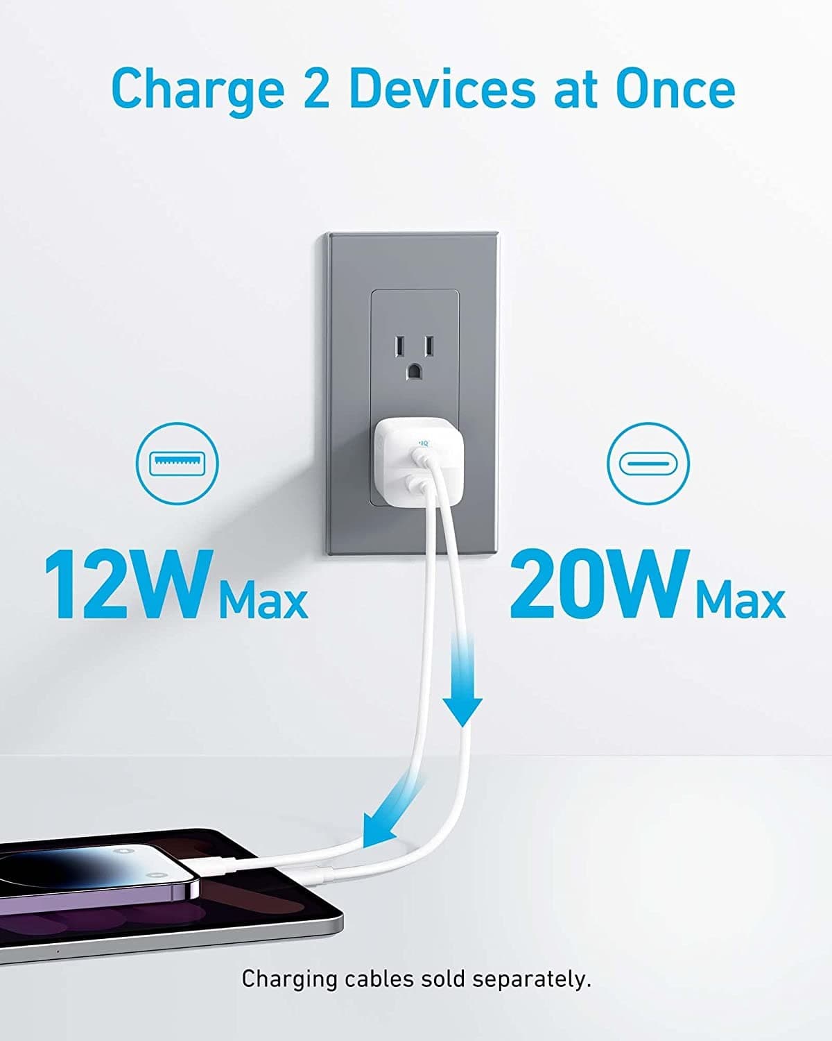 Anker 323 USB-C Charger 33W Dual-Port Fast Charger With Foldable Plug view 4