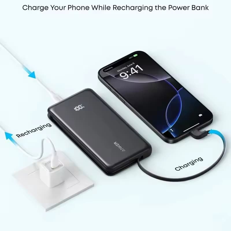Anker A110D 10000mAh Powerbank With Built-in Type-C Cable | 22.5W PD Fast Charging view 3