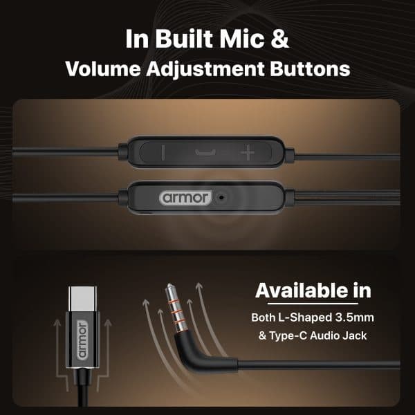 Armor AR07C Pro Type-C Wired Earphones With Powerful Bass And HD Clear Calling view 2