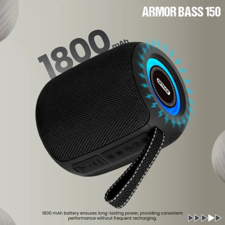 Armor Bass 150 Bluetooth Speaker 10W 7 Hour Playtime RGB Lights 1800mAh Battery view 2