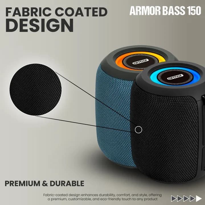 Armor Bass 150 Bluetooth Speaker 10W 7 Hour Playtime RGB Lights 1800mAh Battery view 4