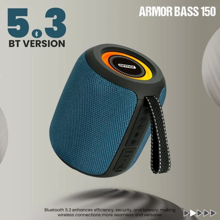 Armor Bass 150 Bluetooth Speaker 10W 7 Hour Playtime RGB Lights 1800mAh Battery view 3