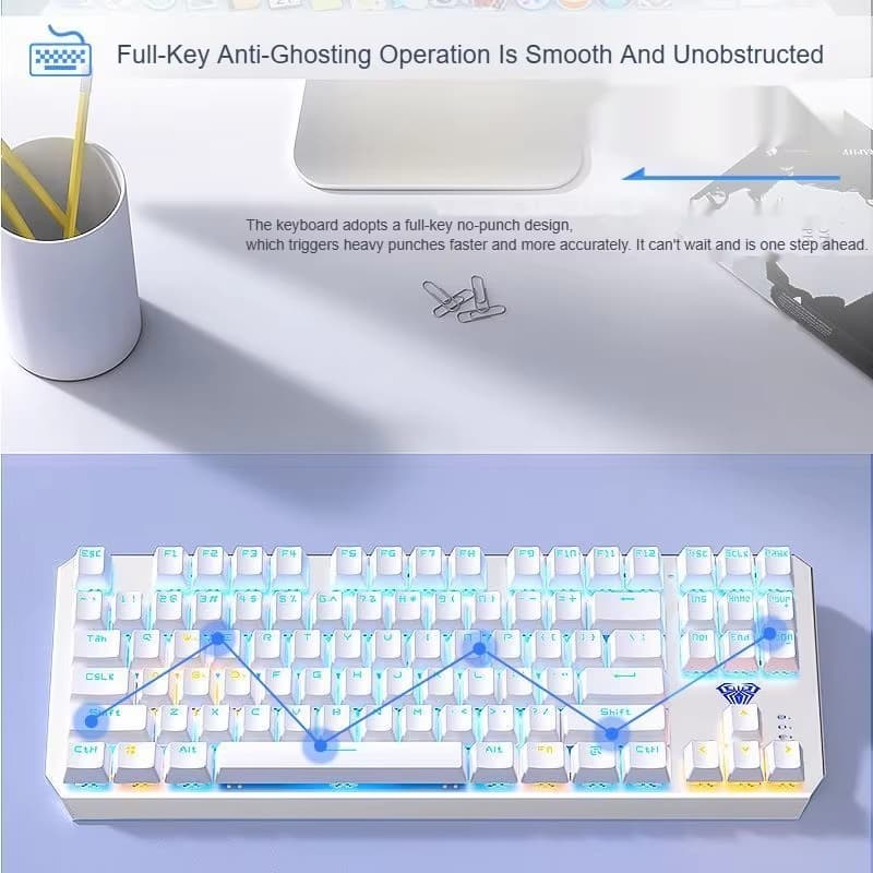 AULA F3087 Wired Mechanical Keyboard 87 Keys (Blue Switch) view 4