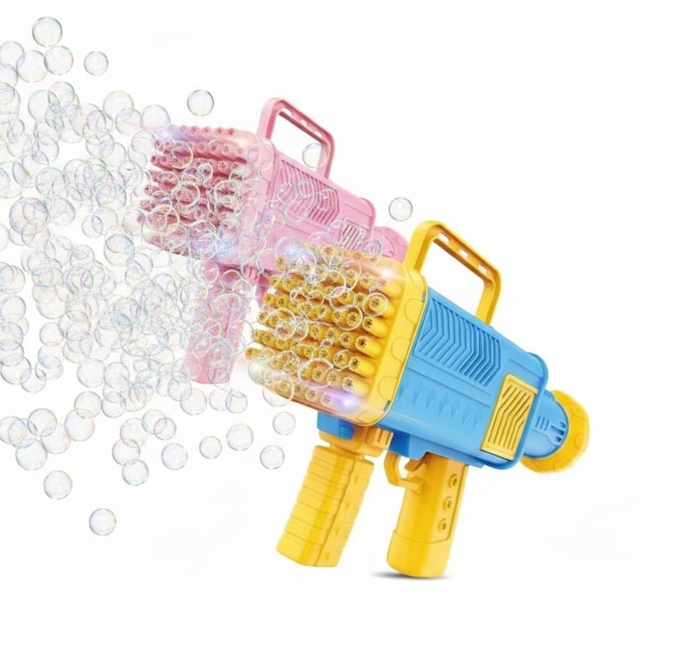 Automatic Recharbeable Bubble Gun 60 Holes With Cool Lights