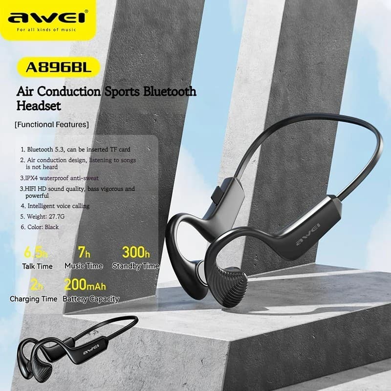 Awei A896BL Air Conduction Sports Wireless Bluetooth Headset  With Mic view 2