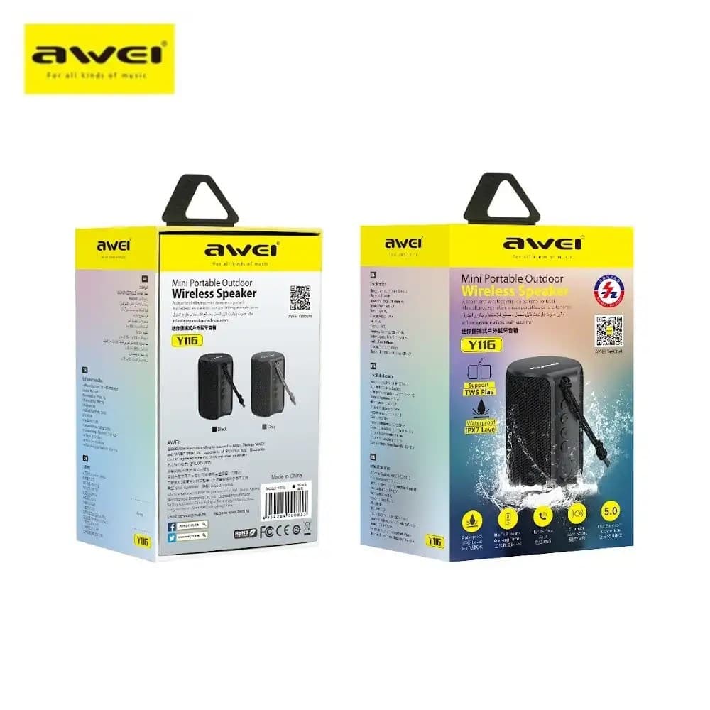 Awei Y116 Bluetooth 5.0 IPX7 Waterproof Superior Bass Portable Wireless Speaker view 3