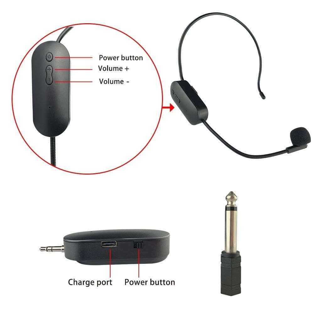 AY101 Head Mounted UHF Wireless Microphone view 2