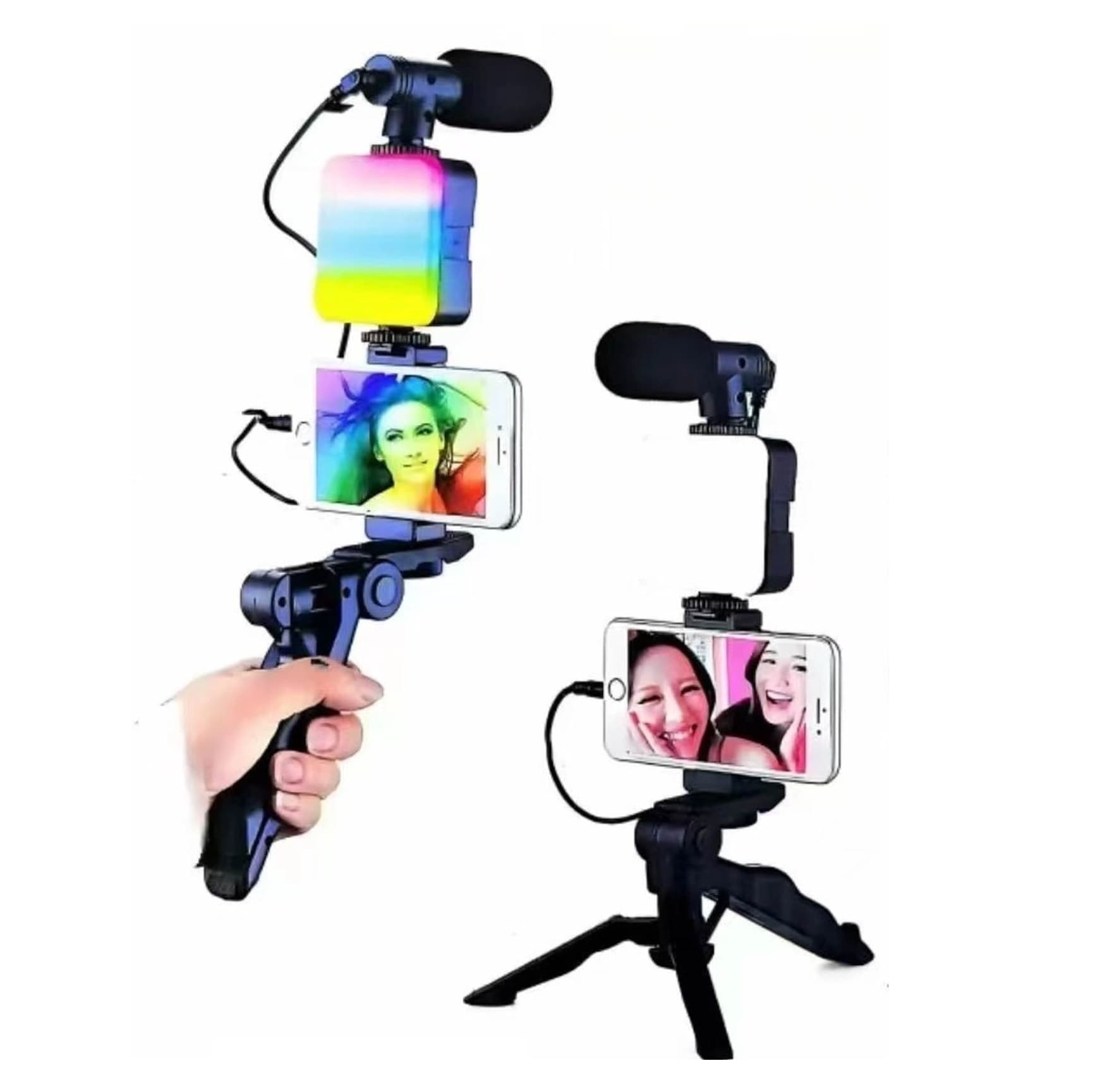 AY49 RGB Smartphone Vlogging Kit Tripod With LED Light