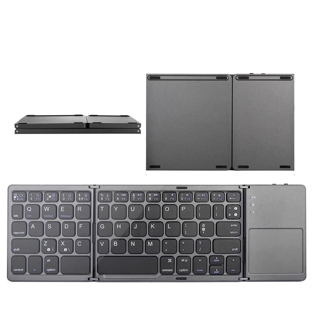B033 63 Keys Rechargeable Slim Mini Foldable Bluetooth Keyboard With Touchpad