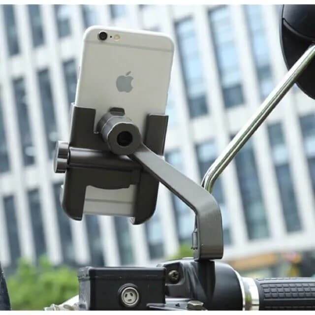 Bike Scooter Mirror Mobile Holder Full Metal Body Phone Holder