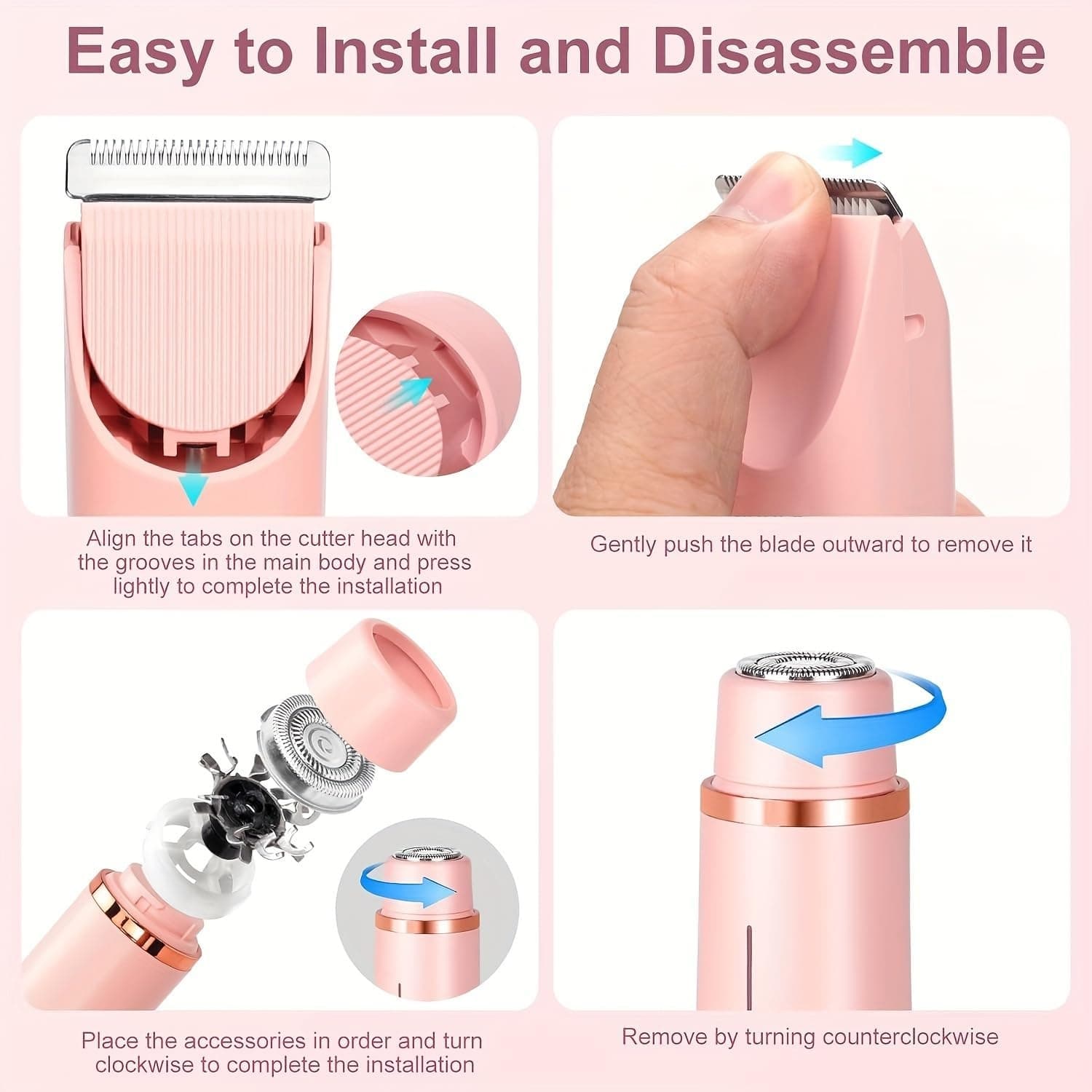 Bikini Shaver Dual Head Rechargeable Multi-Purpose Hair Trimmer Shaver 2-in-1 view 4