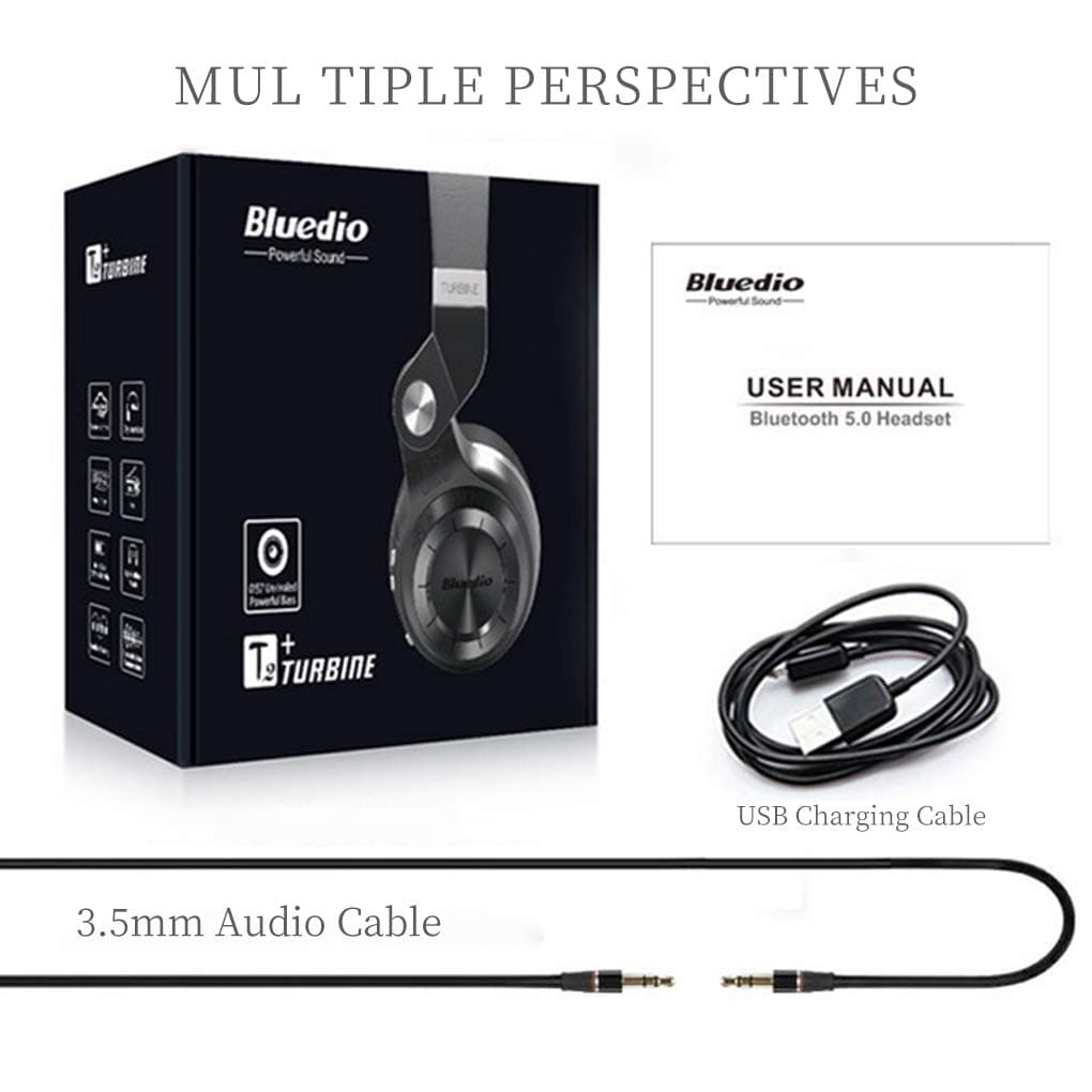 Bluedio T2 Plus Turbine Wireless Bluetooth Headphones with Mic/Micro SD Card Slot/FM Radio view 3