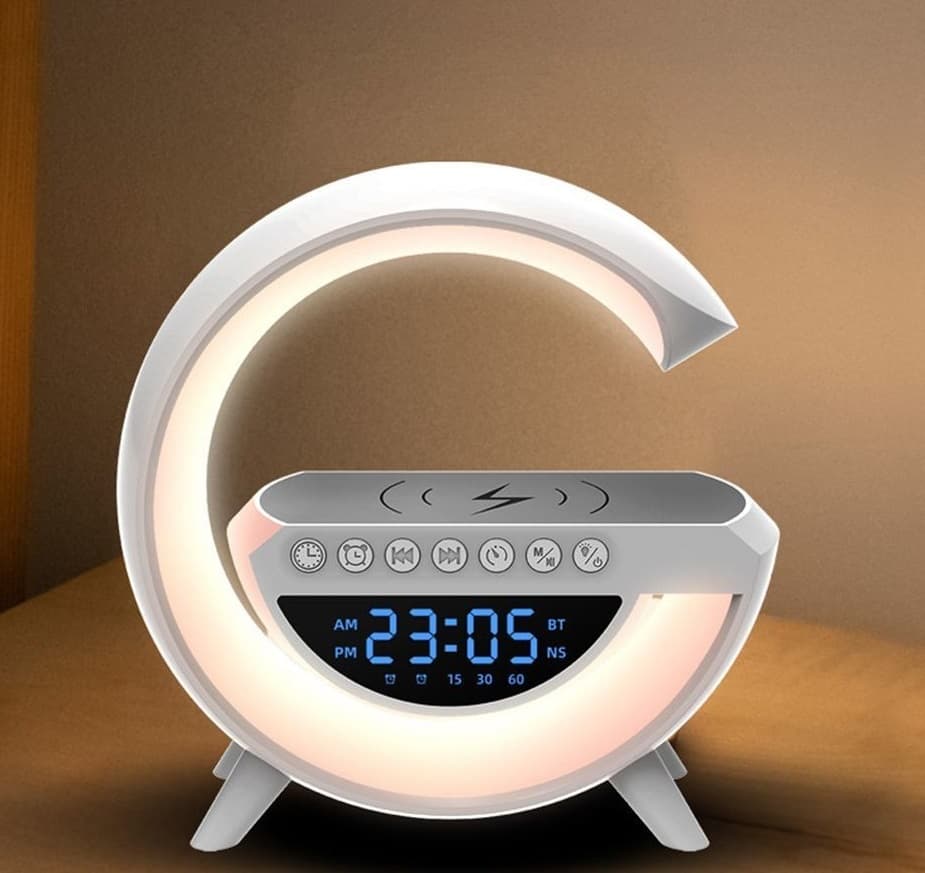 BT3401 Bluetooth Wireless Charging Speaker LED Display Clock Alarm view 3